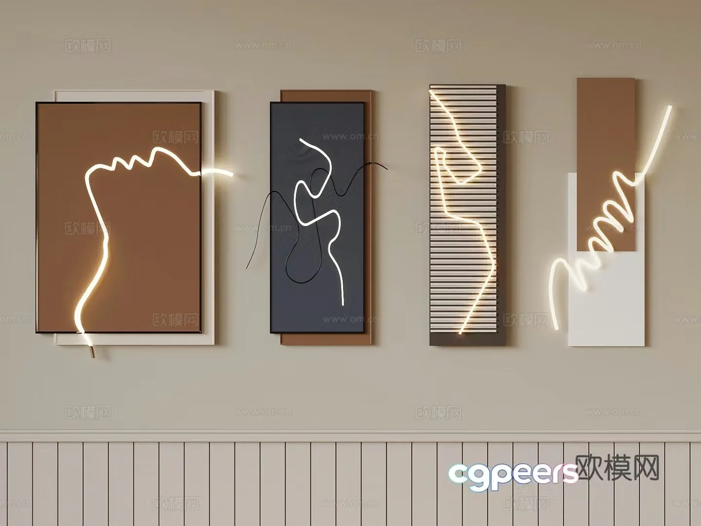 Modern wall decoration art pendant 3d model