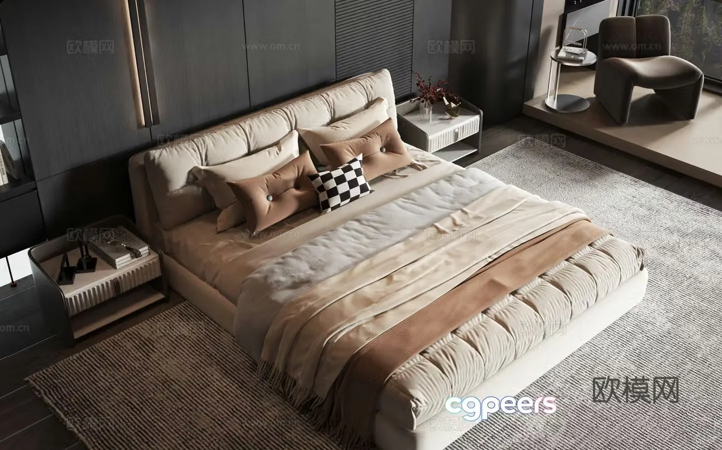 Modern style product bed 3d model