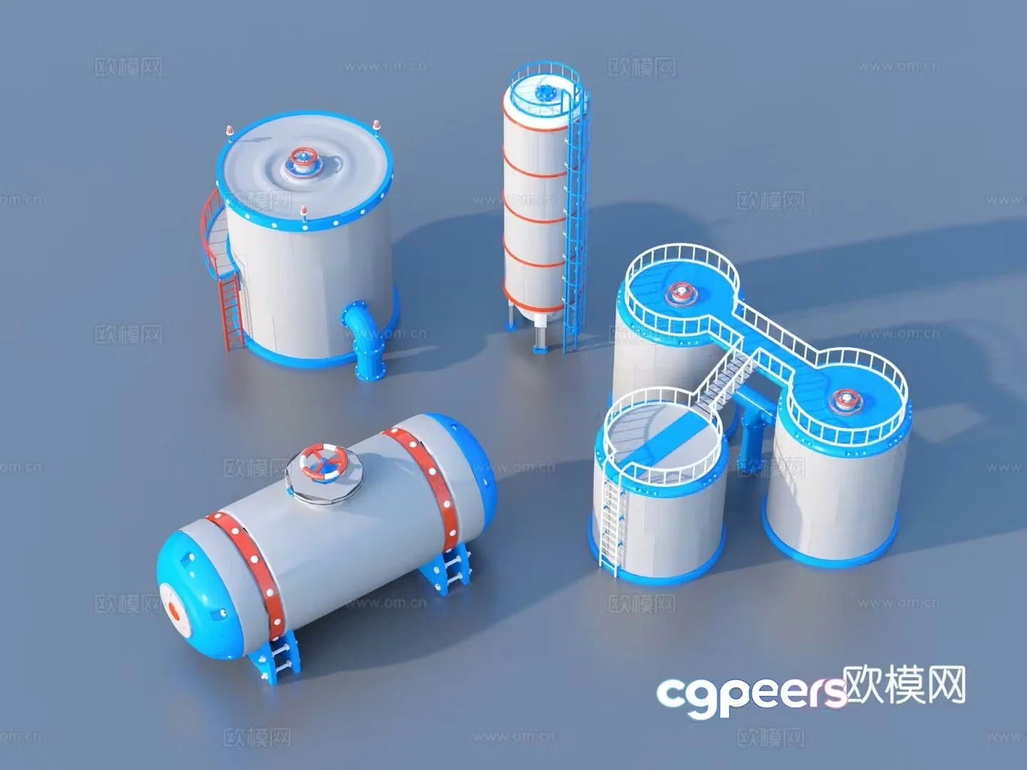 Storage tank Industrial storage tank Valve Ladder 3D model