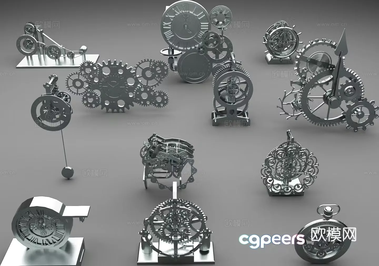 clock steampunk clock gear clock gear clock 3d model