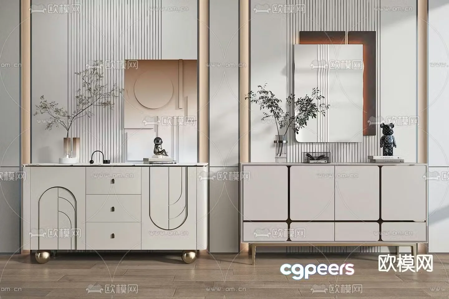 Modern entryway cabinet 3d model