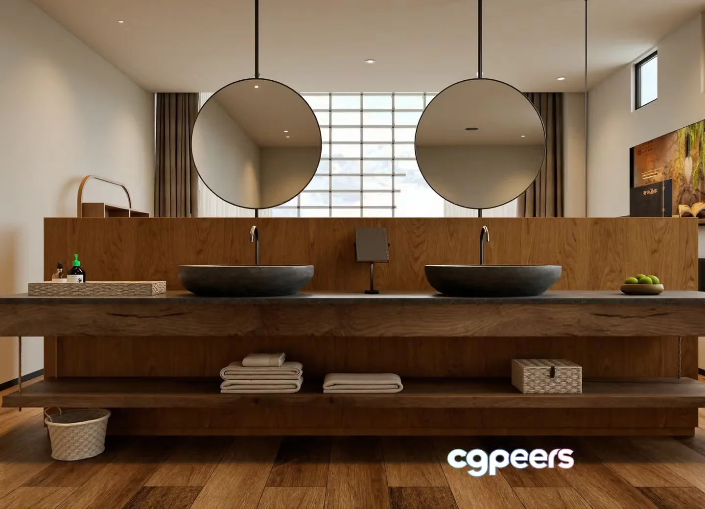 Double Sink Vanity 3D Model – 7601 – VRAY Render