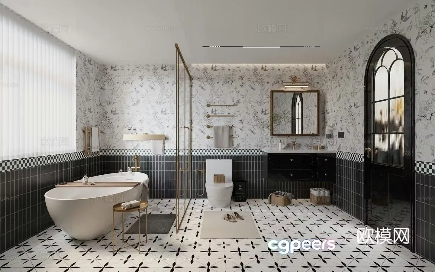 Middle-aged bathroom 3D model