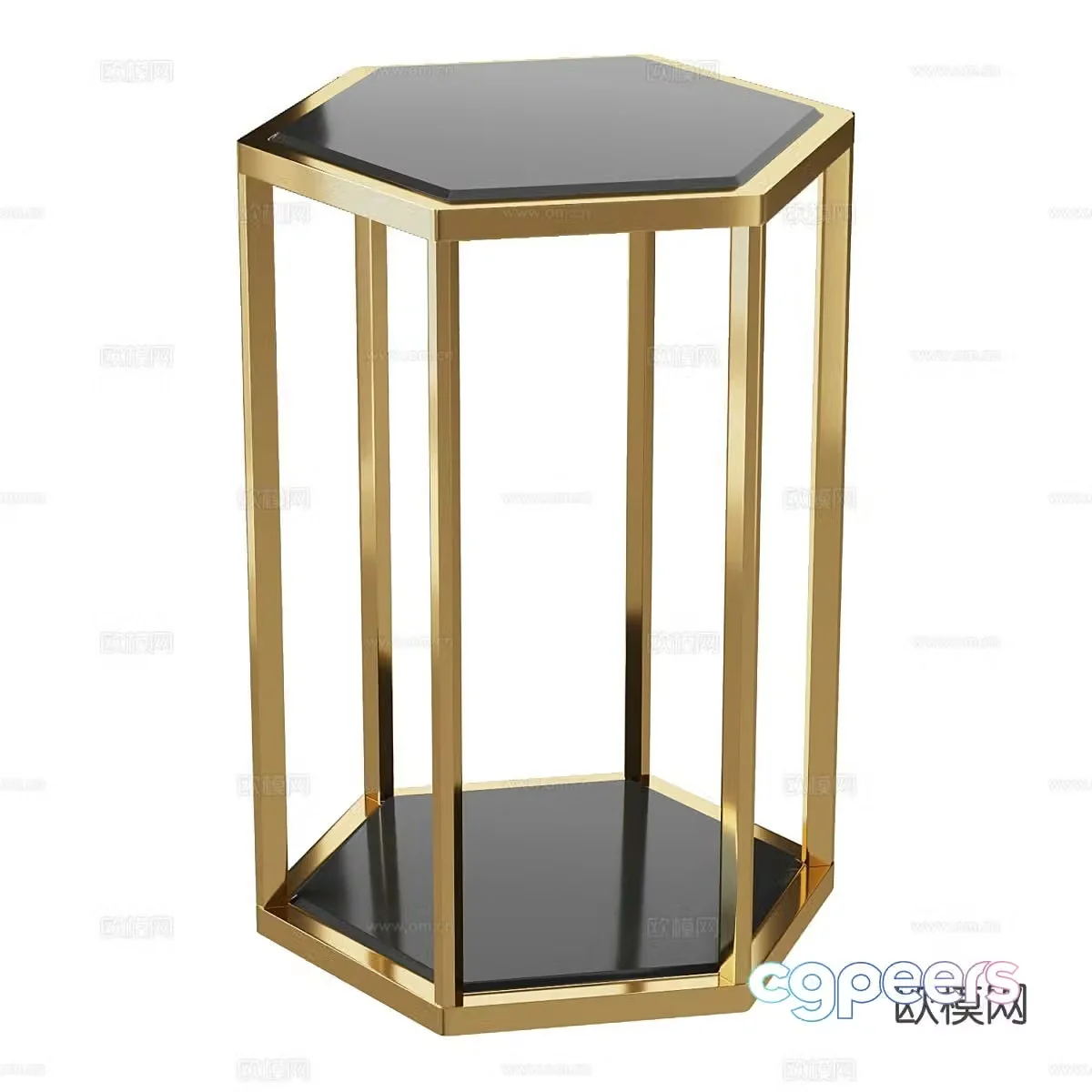 Italian side table corner table 3D model
