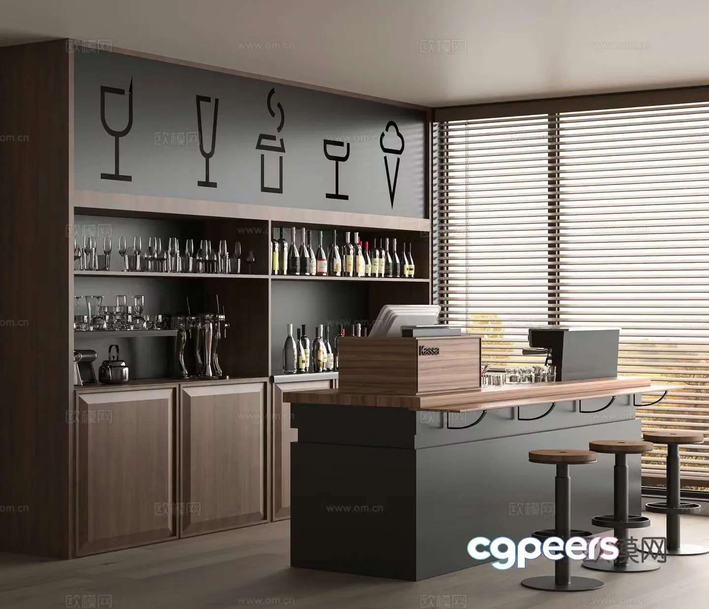 Modern bar 3d model