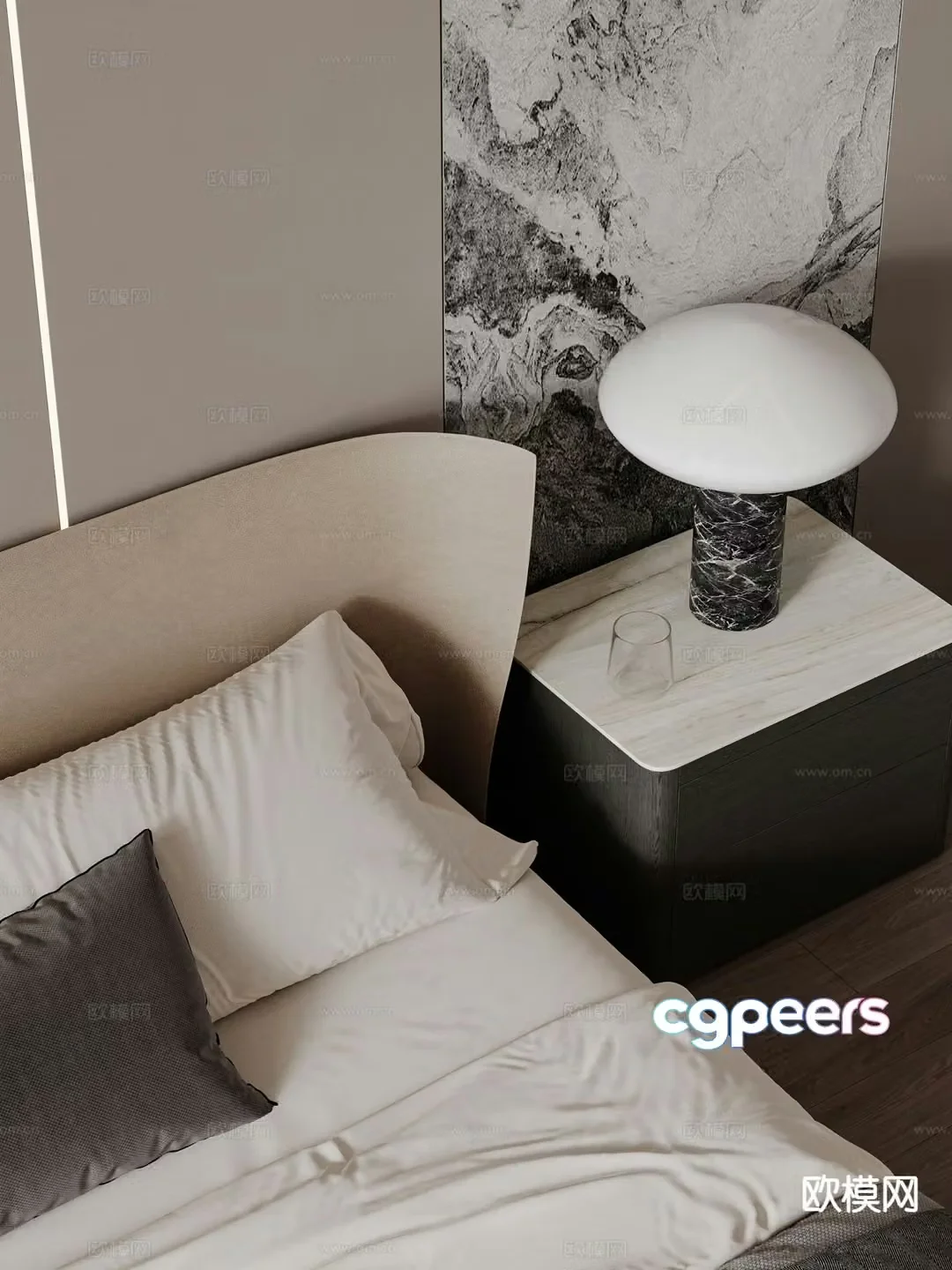 Modern bedside table 3d model