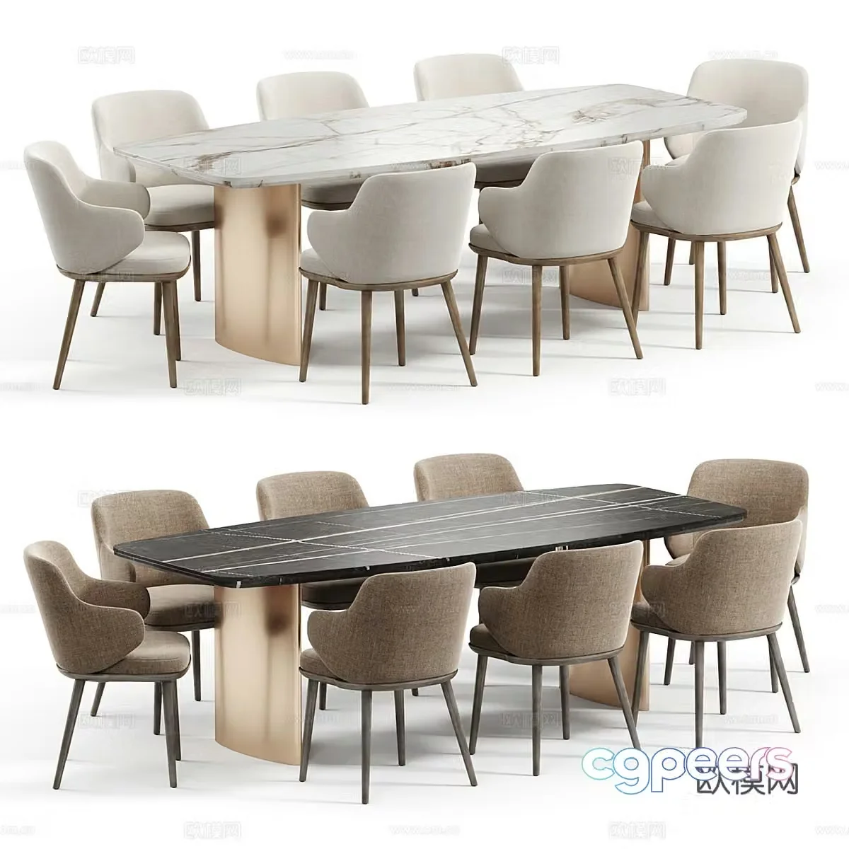 New Chinese-style eight-person dining table and chair 3D model