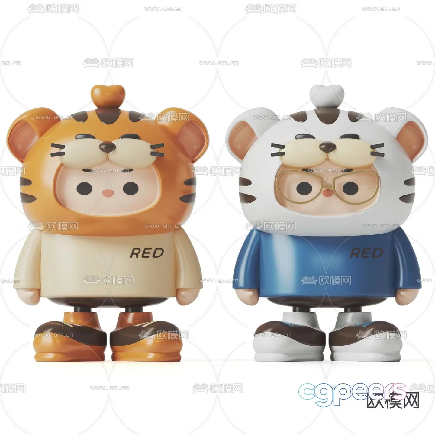 Modern tiger head boy toy 3d model