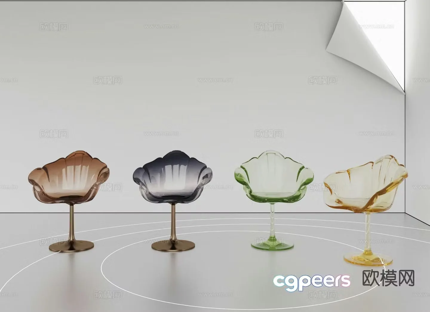 Modern acrylic chair 3d model