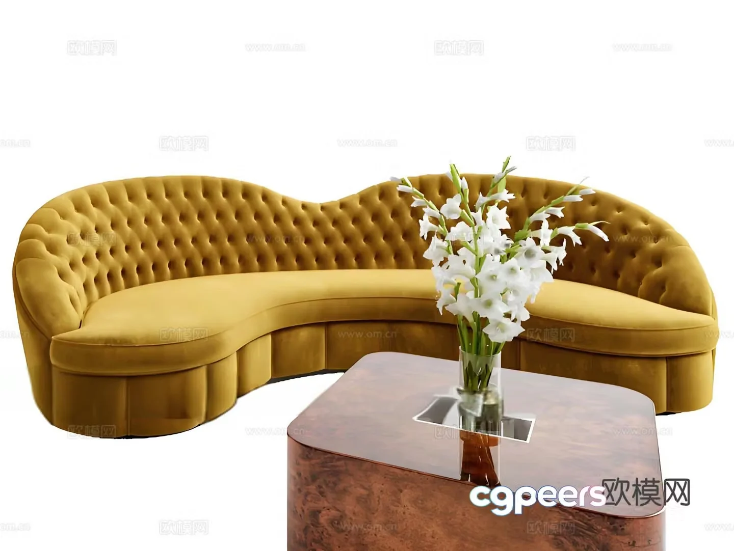 European style sofa curved sofa fabric sofa 3d model