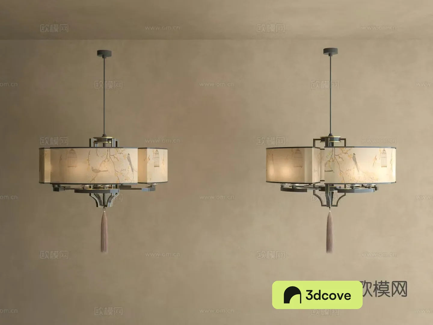 New Chinese chandeliers flower and bird painting scroll chandeliers