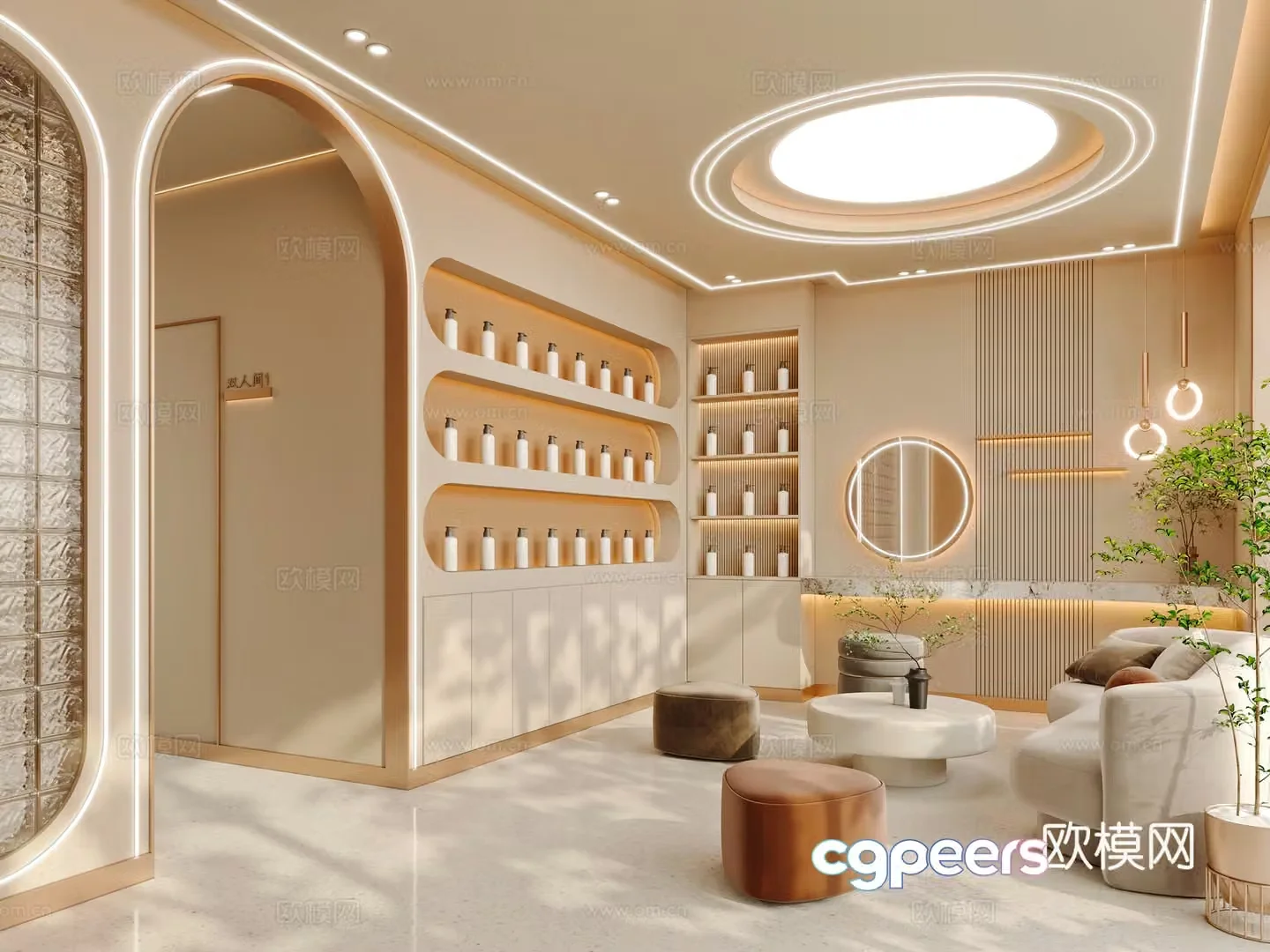 Beauty hall 3d model