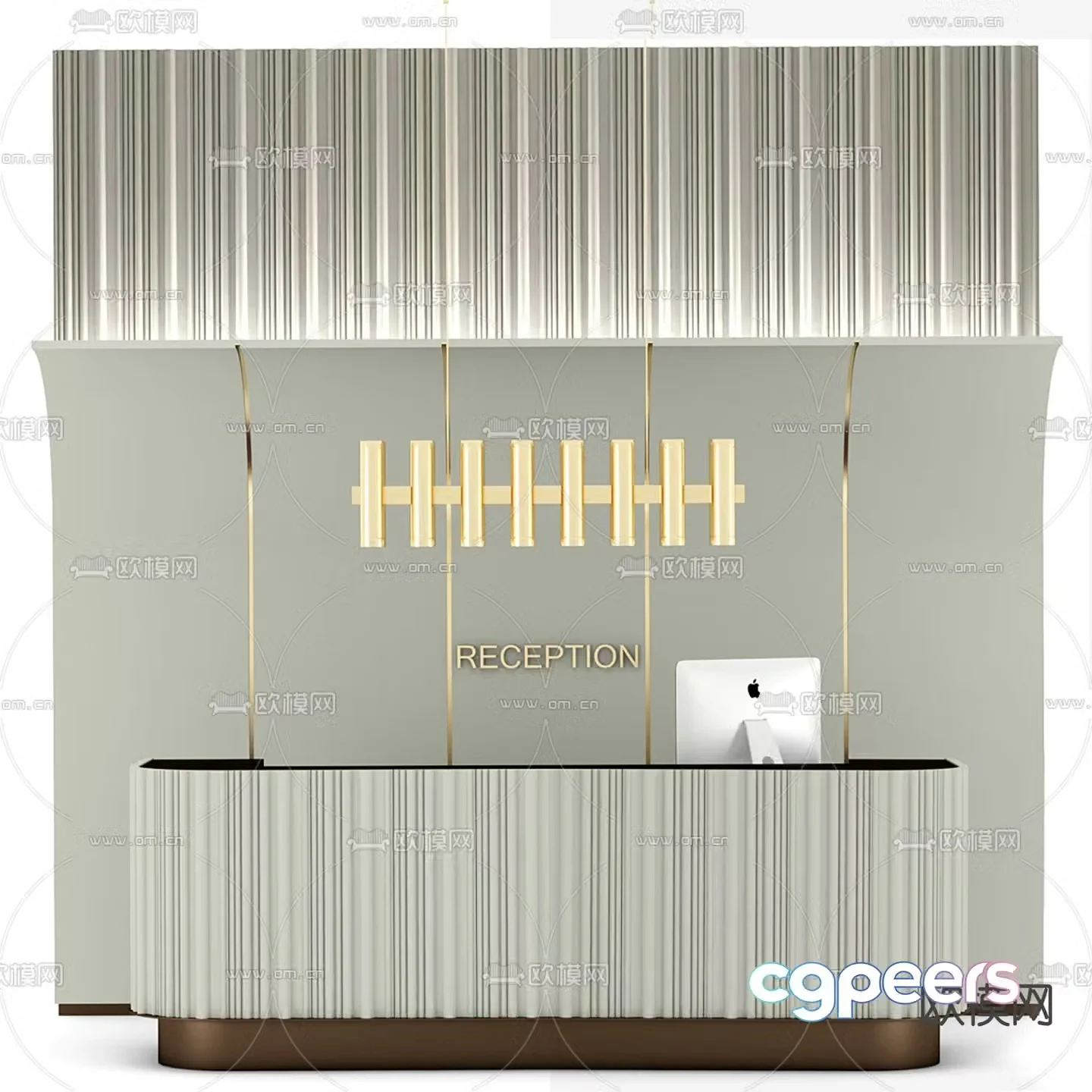 Front desk service desk reception desk information desk 3d model