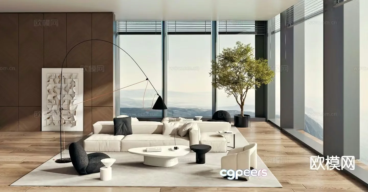 Modern sectional sofa 3d model