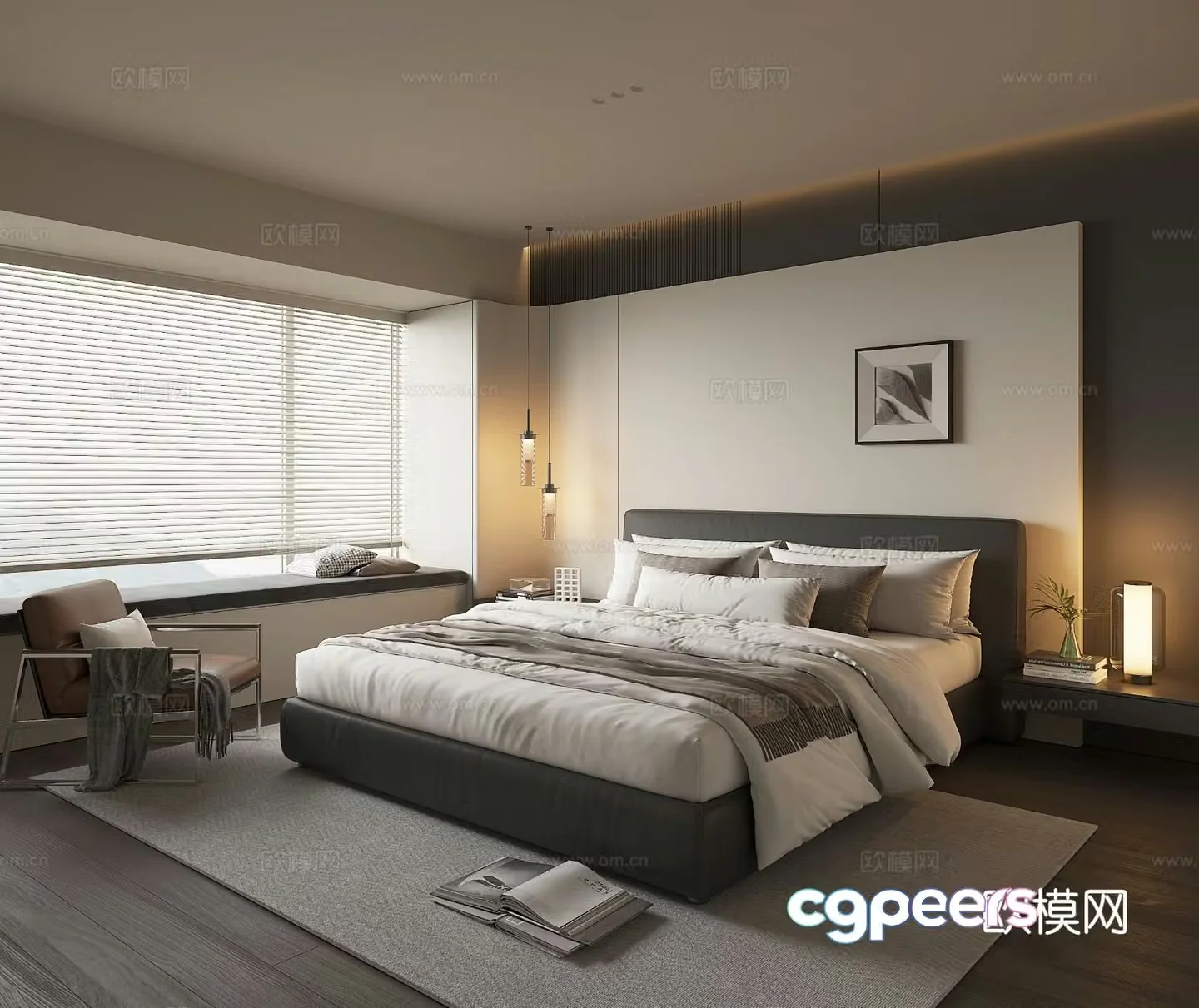 Modern bedroom master bedroom 3d model