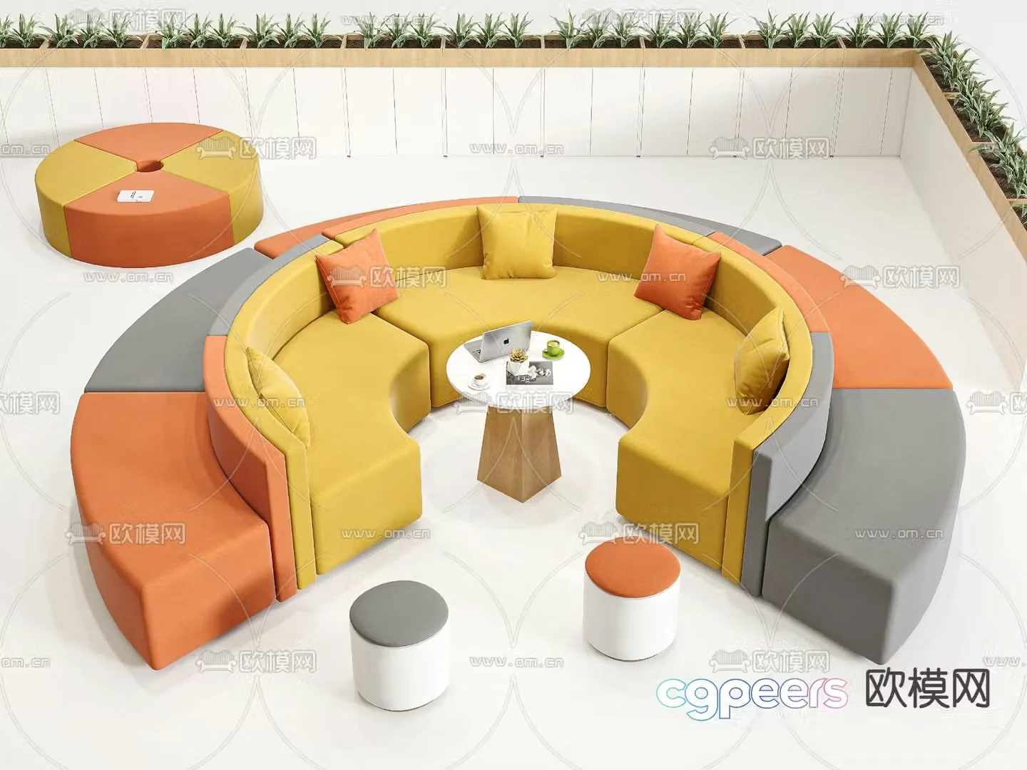Office sofa public sofa card seat sofa 3D model