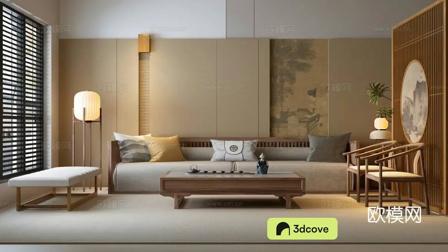 Song’s sofa combination New Chinese sofa background