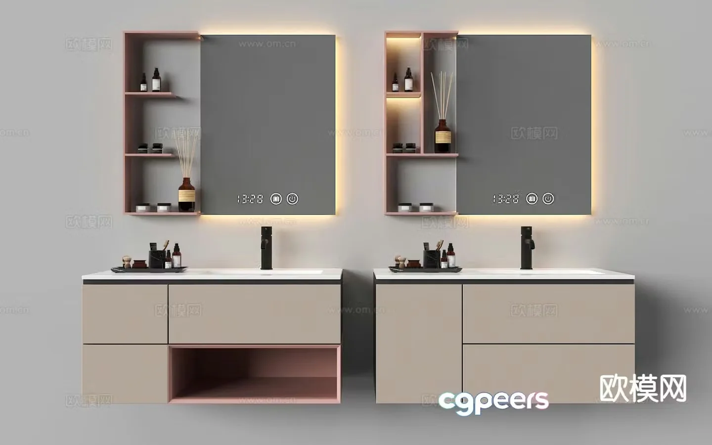 Modern bathroom cabinet sink 3d model