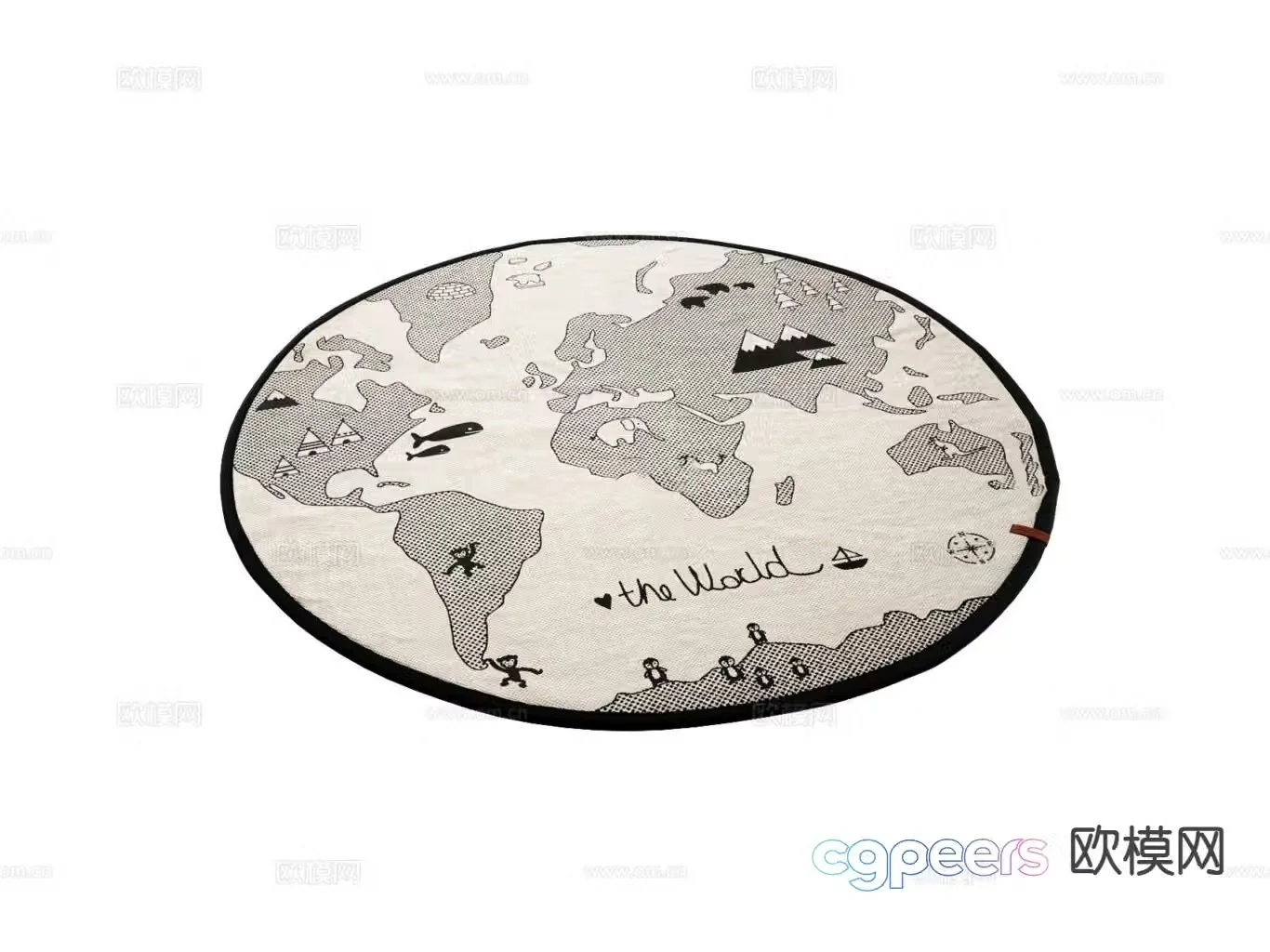 Modern round carpet 3d model