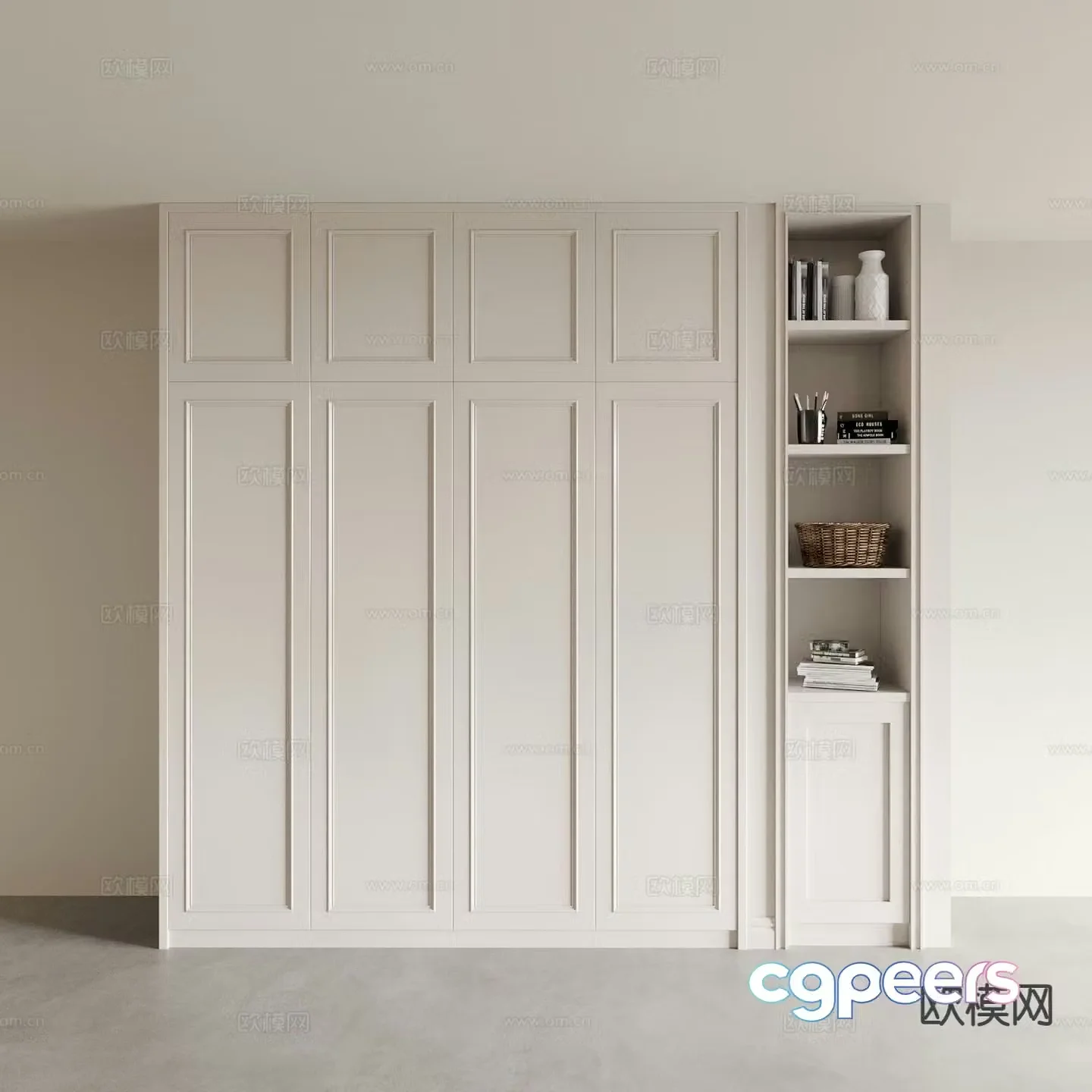 Cream style wardrobe 3d model