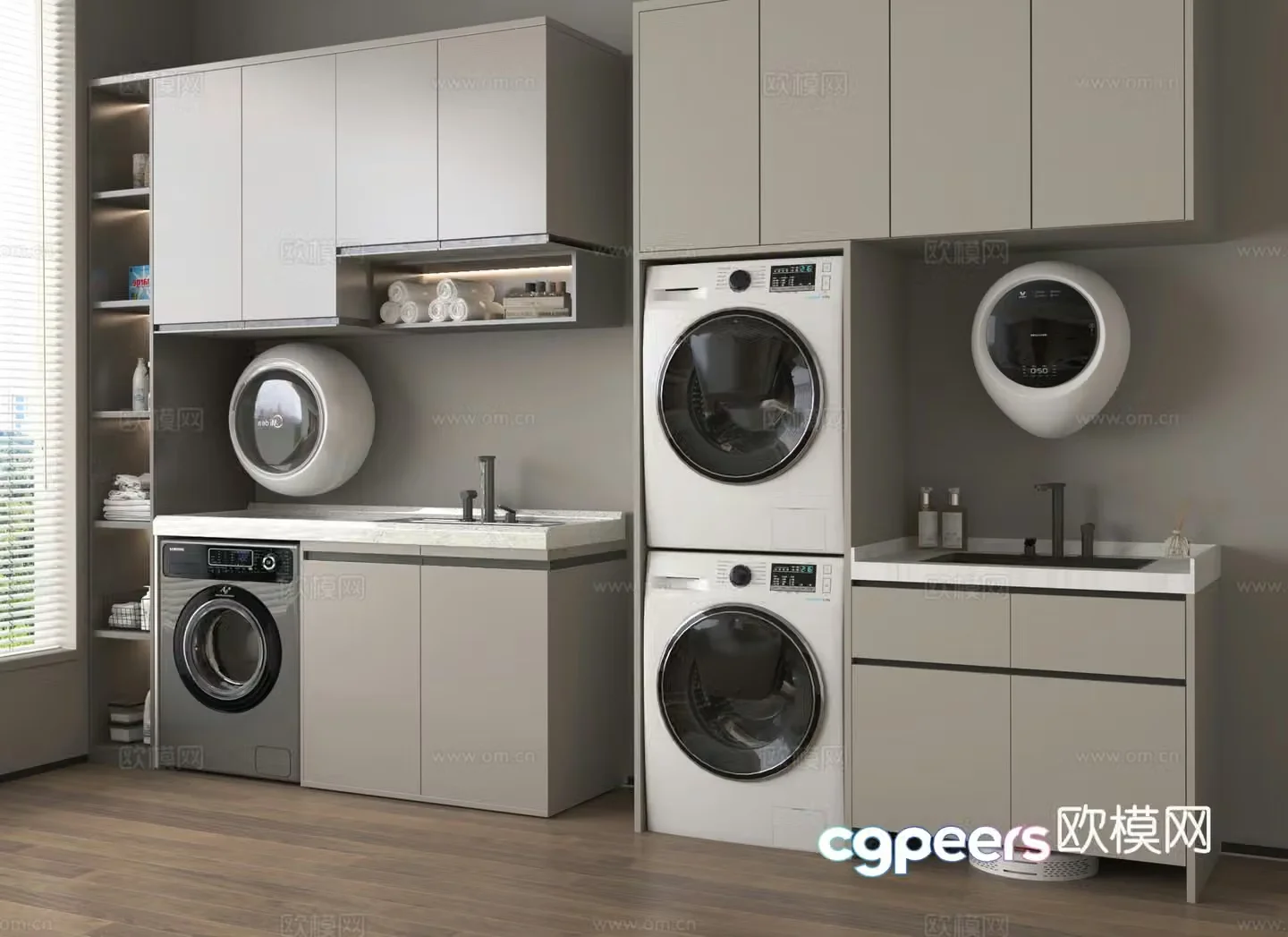 Washing machine cabinet Washing machine Wall-mounted washing machine All-in-one drying machine 3D model