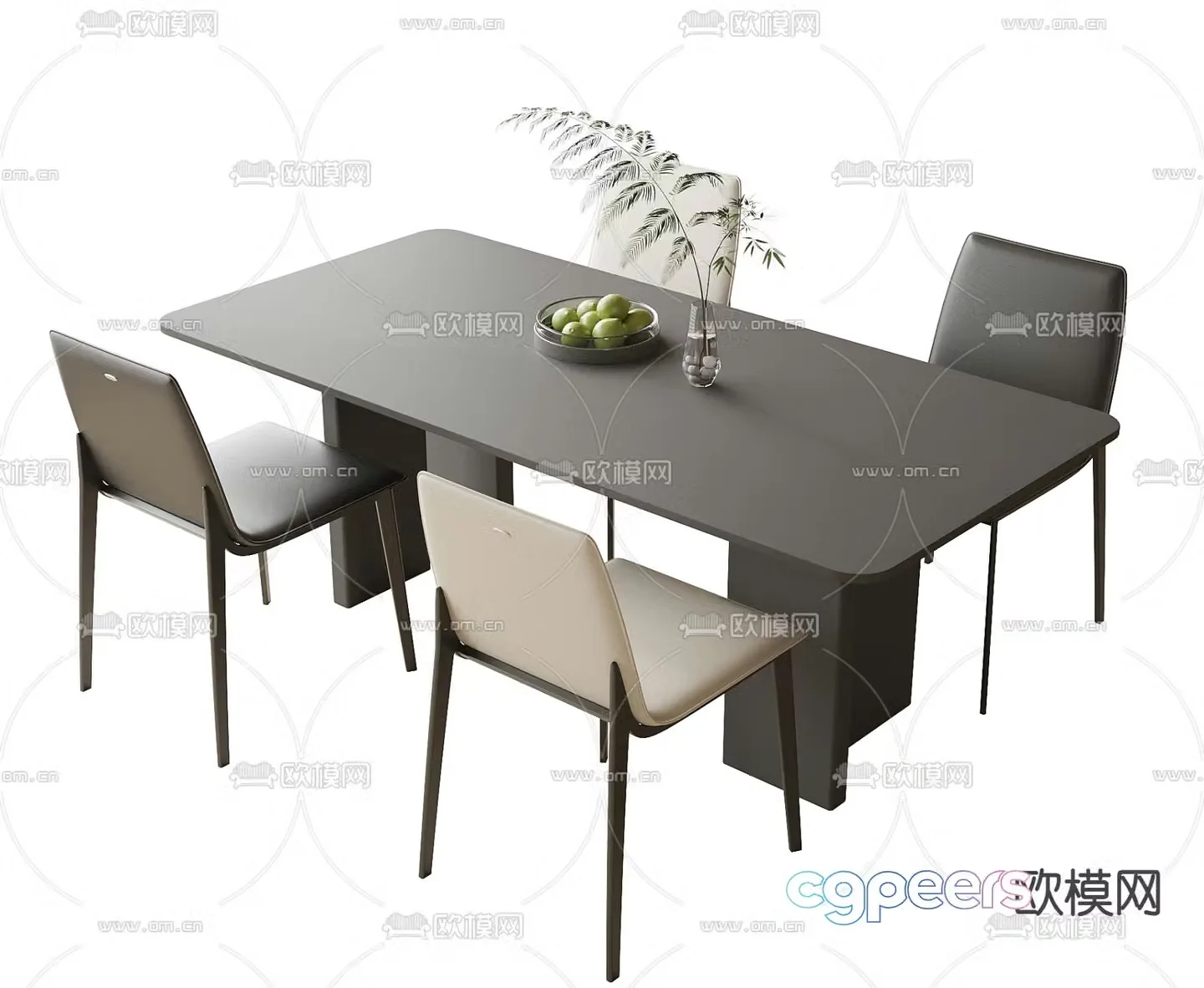 Dining table and chair combination 3d model
