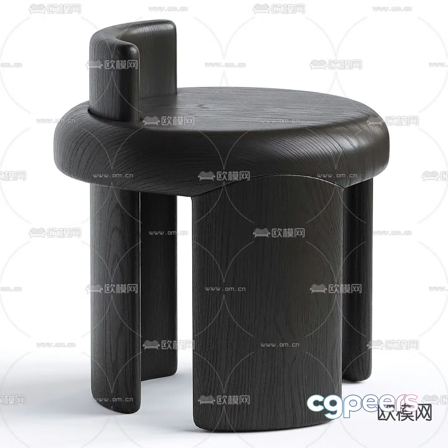 Wabi-sabi stool round stool low stool 3d model