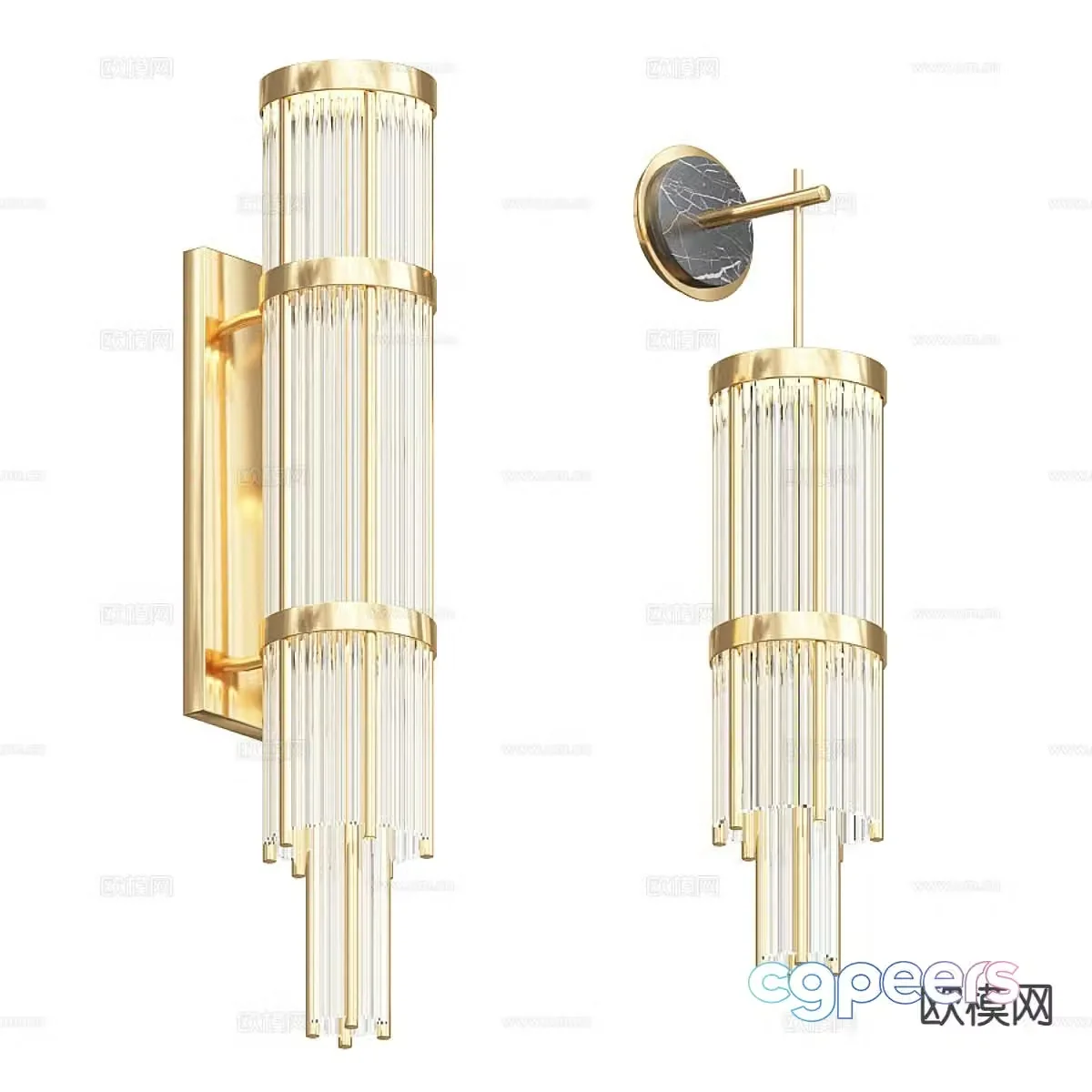 Light luxury style wall lamp 3D model