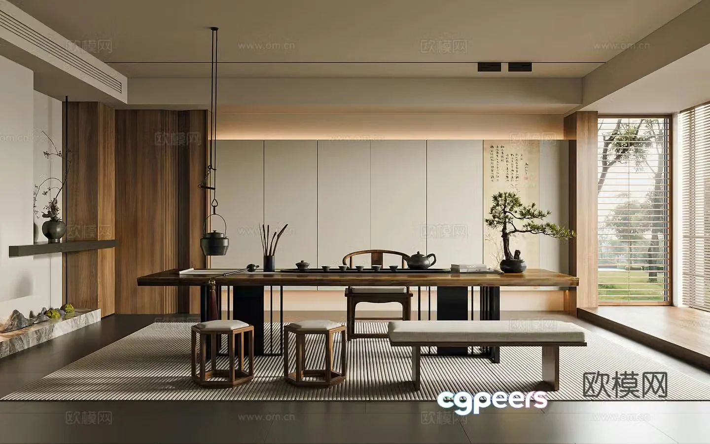 New Chinese tea room 3D model