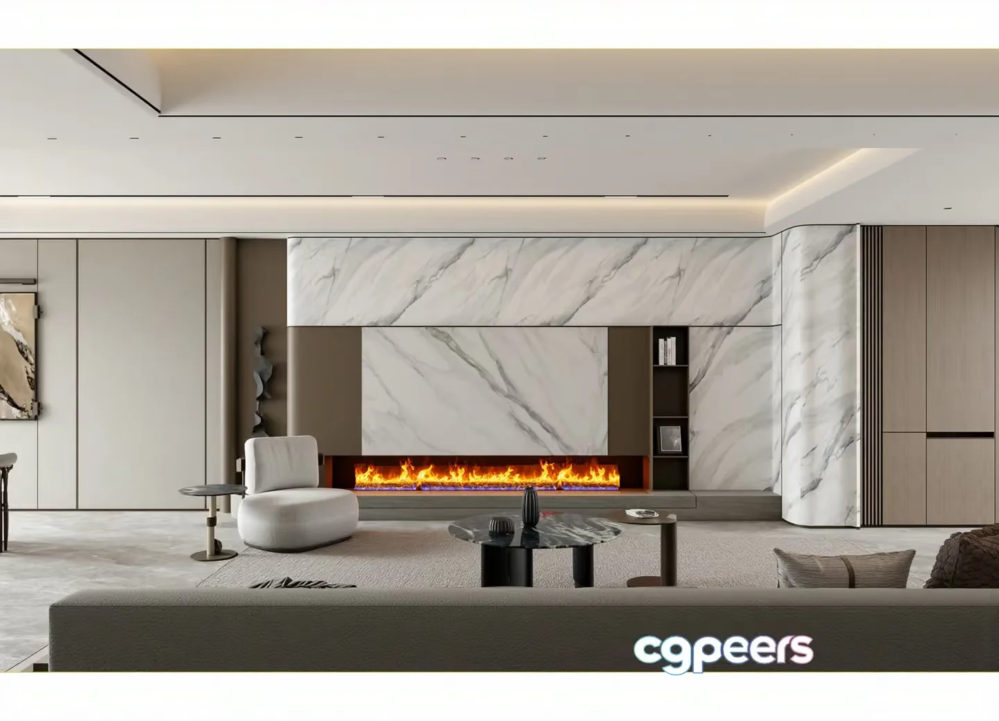 Modern Living Room 3D Model – 22091 – VRAY Render