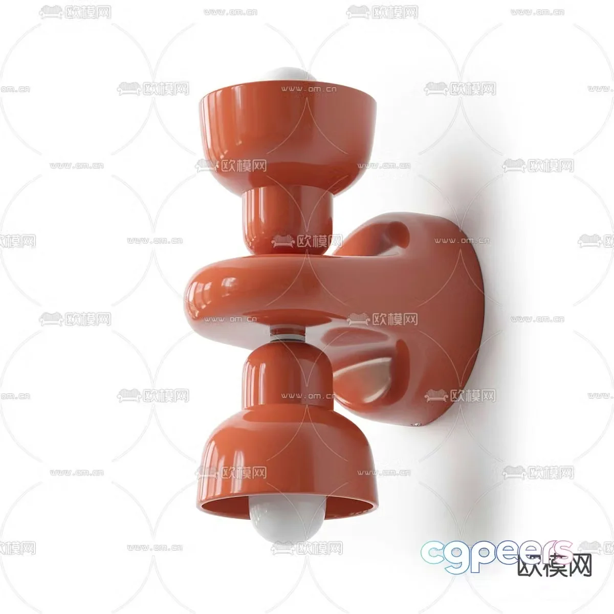 Modern double-head wall lamp 3d model