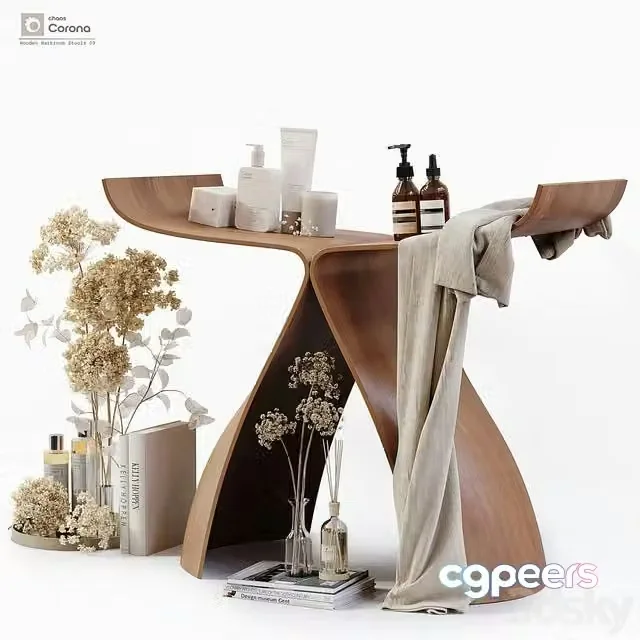 3ds Max Free – Wooden Bathroom Tools 13