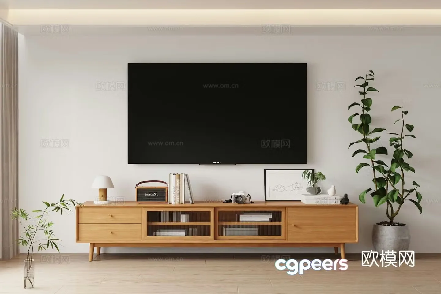 Log TV cabinet 3d model