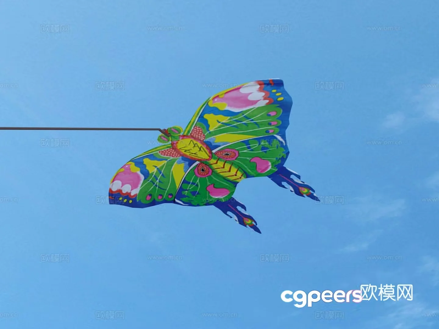Kite toys ornaments decorative 3d model