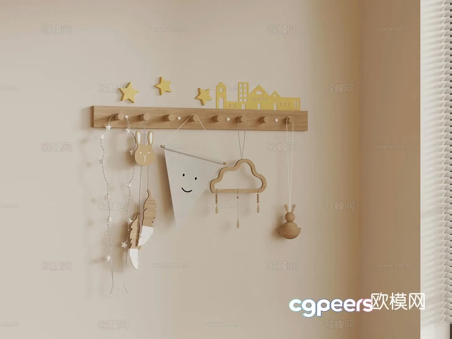 Hook Modern children’s hook Wall decoration 3d model