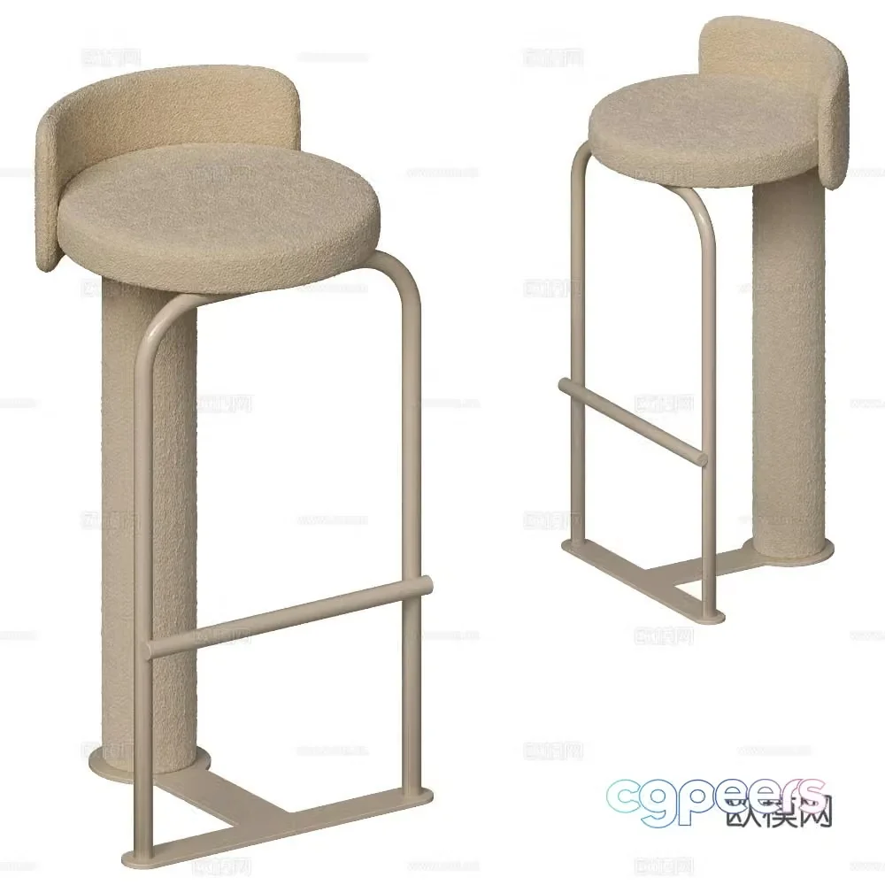 WOO modern bar chair fabric bar chair minimalist bar chair bar stool 3d model