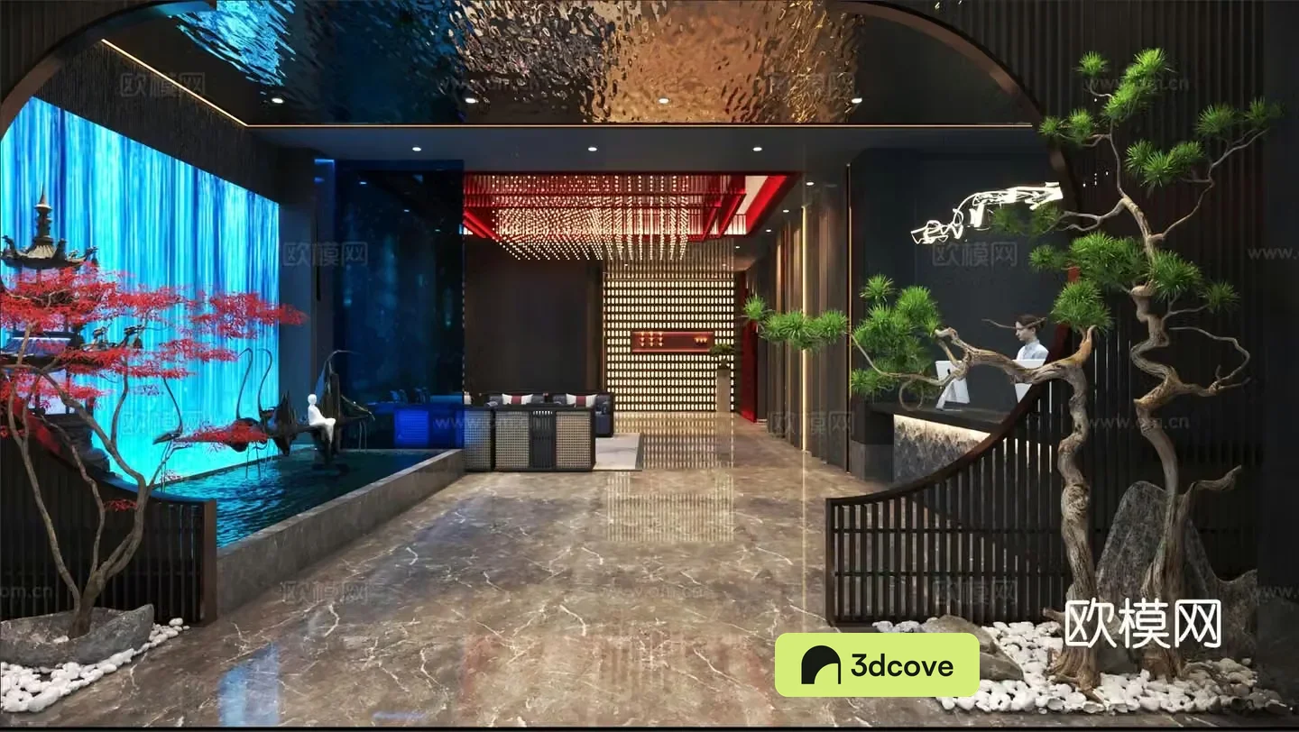 new Chinese style bathing club hall