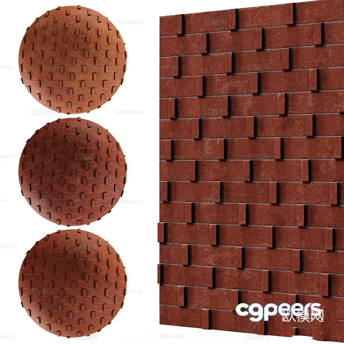 Structural bricks Red brick Cement brick 3D model