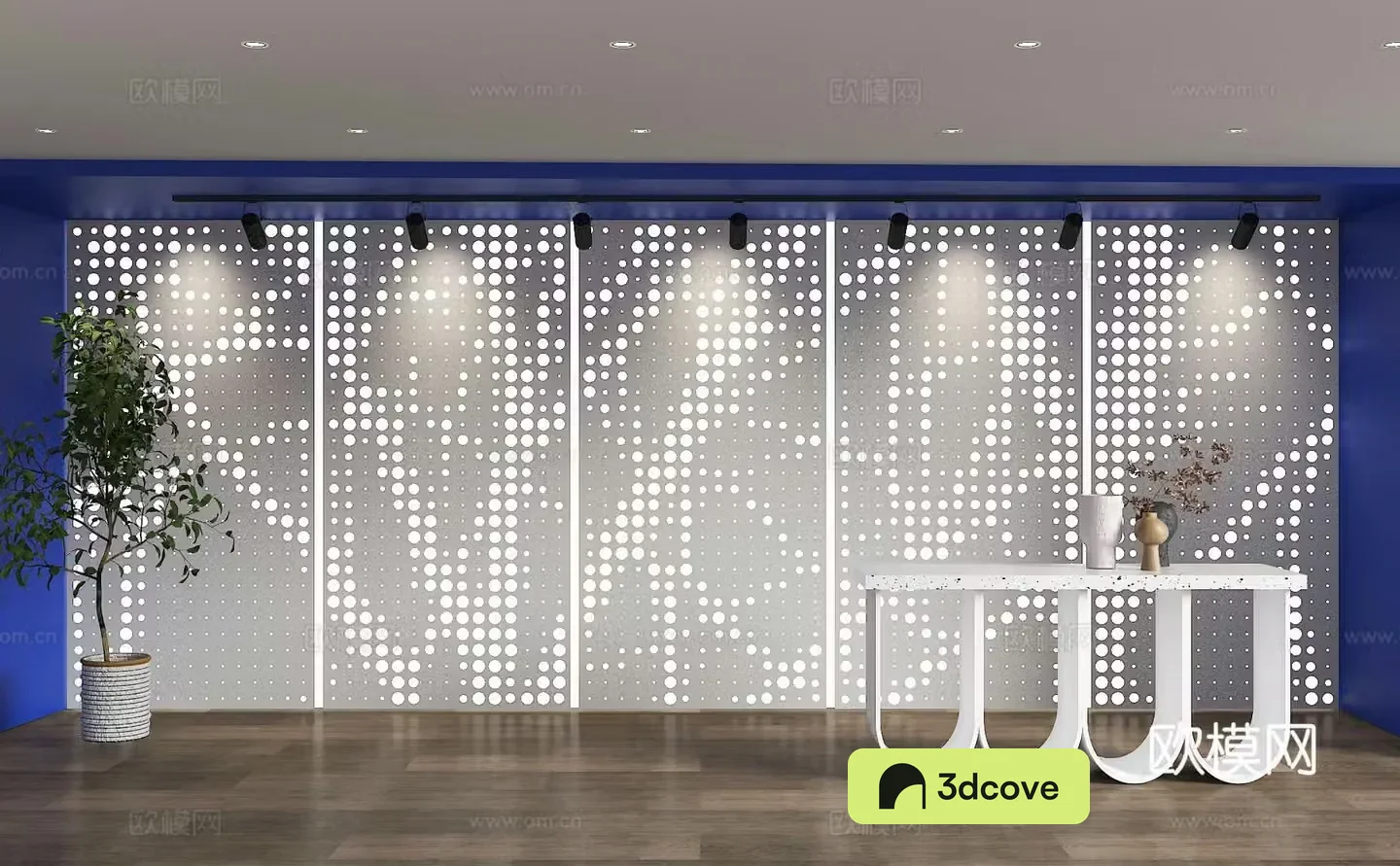 Modern punching background wall Creative background wall Front desk background wall Wood gradient hole plate Random gradient