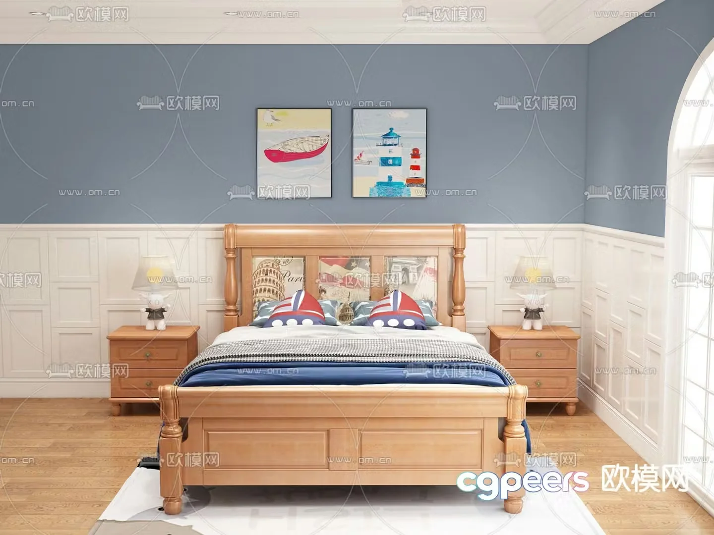 American style children’s bed child’s bed 3d model