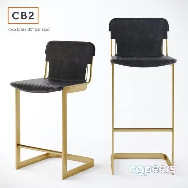 3ds Max Free – CB2, Rake Brass bar stool