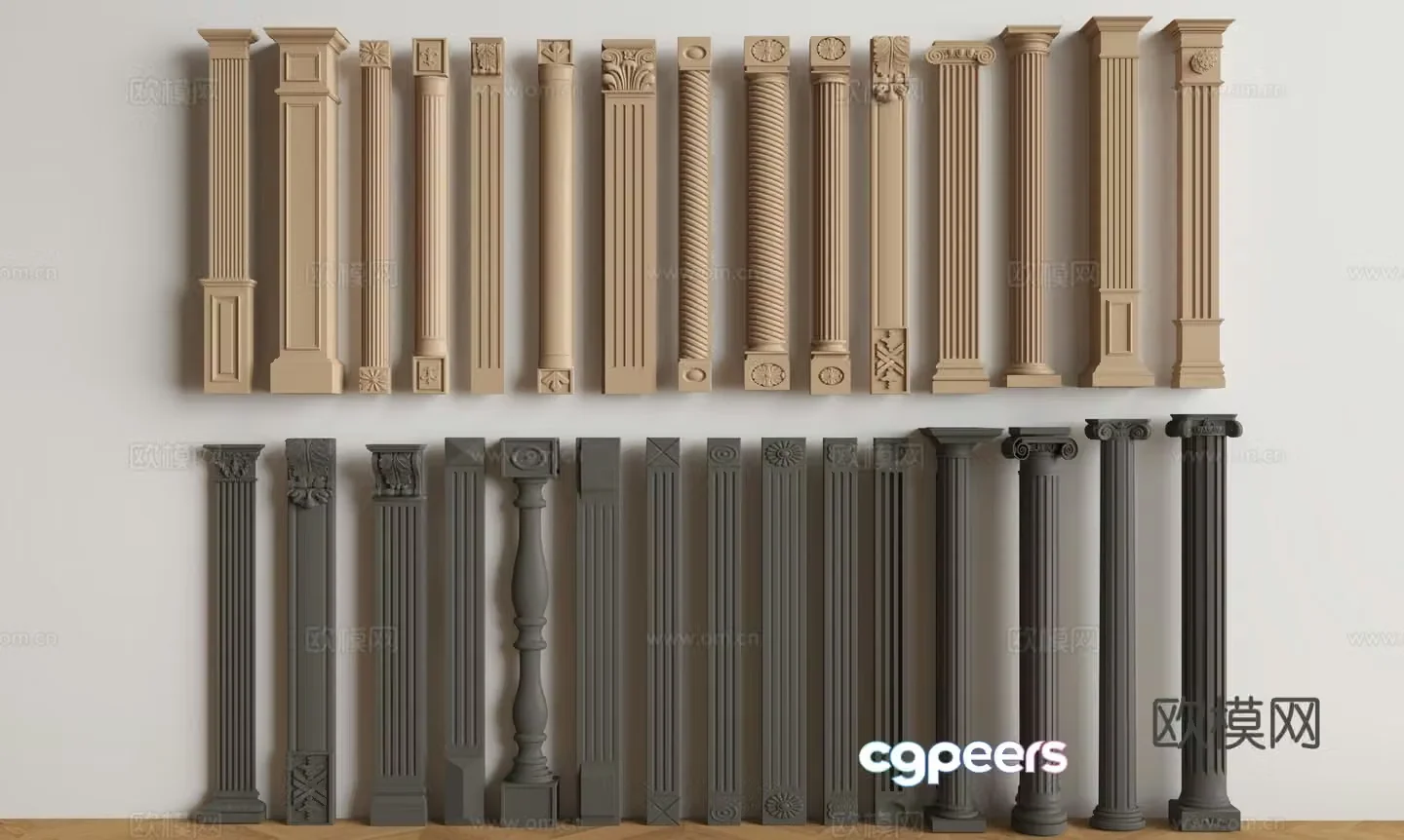 3D model of medieval Roman columns