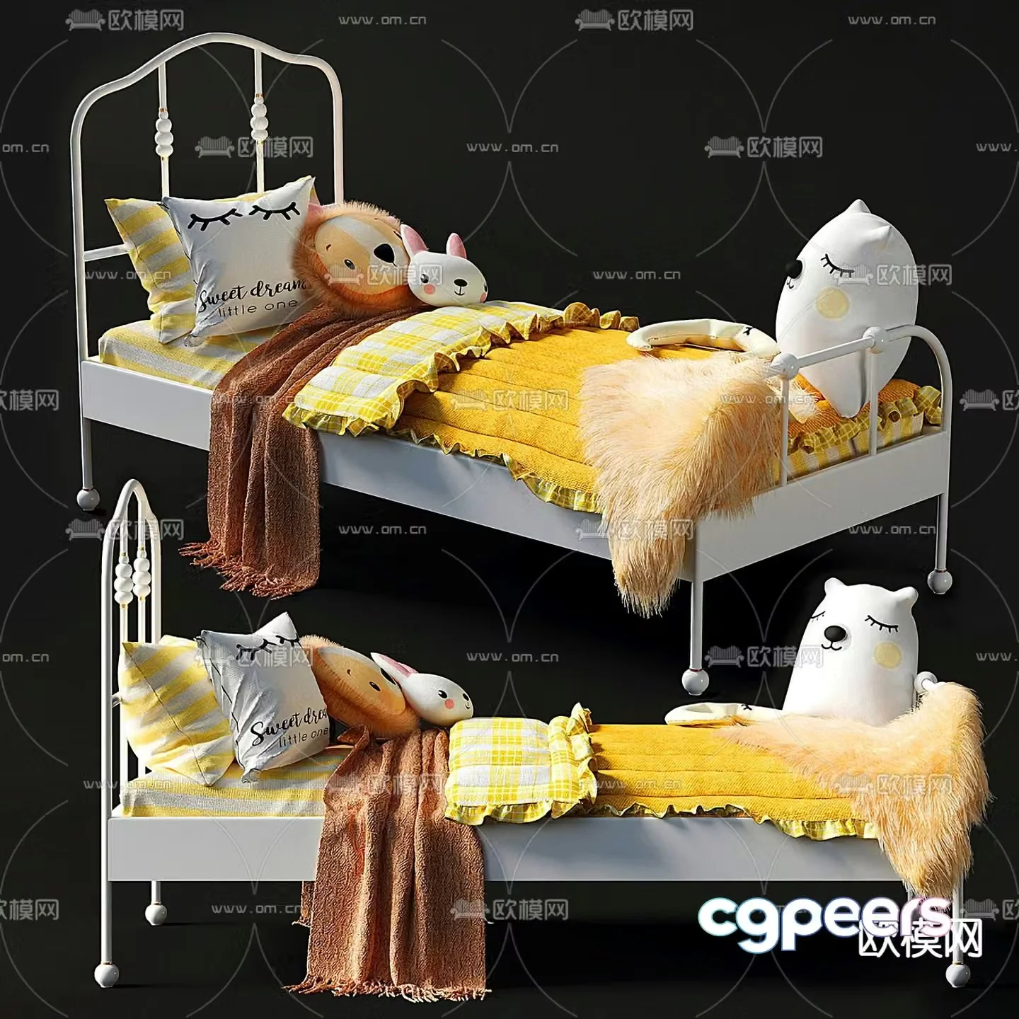 Nordic children’s bed 3d model