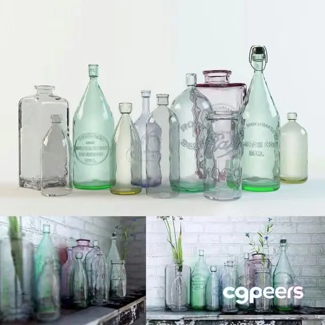 3ds Max Free – Old bottle for loft