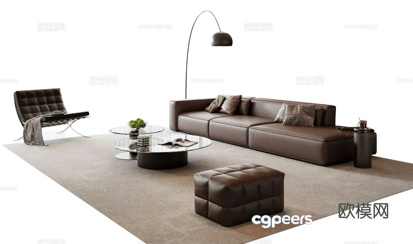 Italian sofa modular sofa 3d model