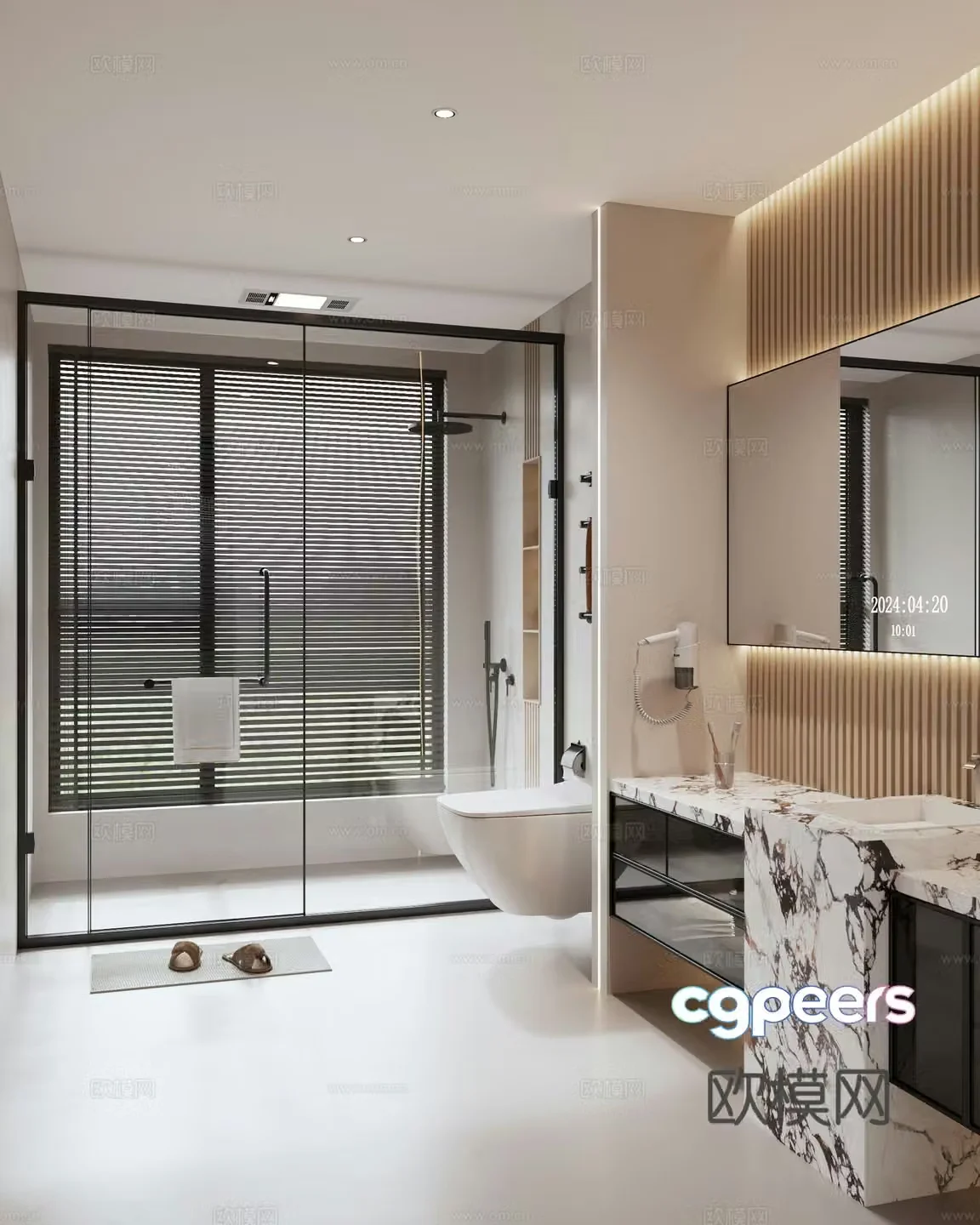 Modern bathroom bathroom 3d model