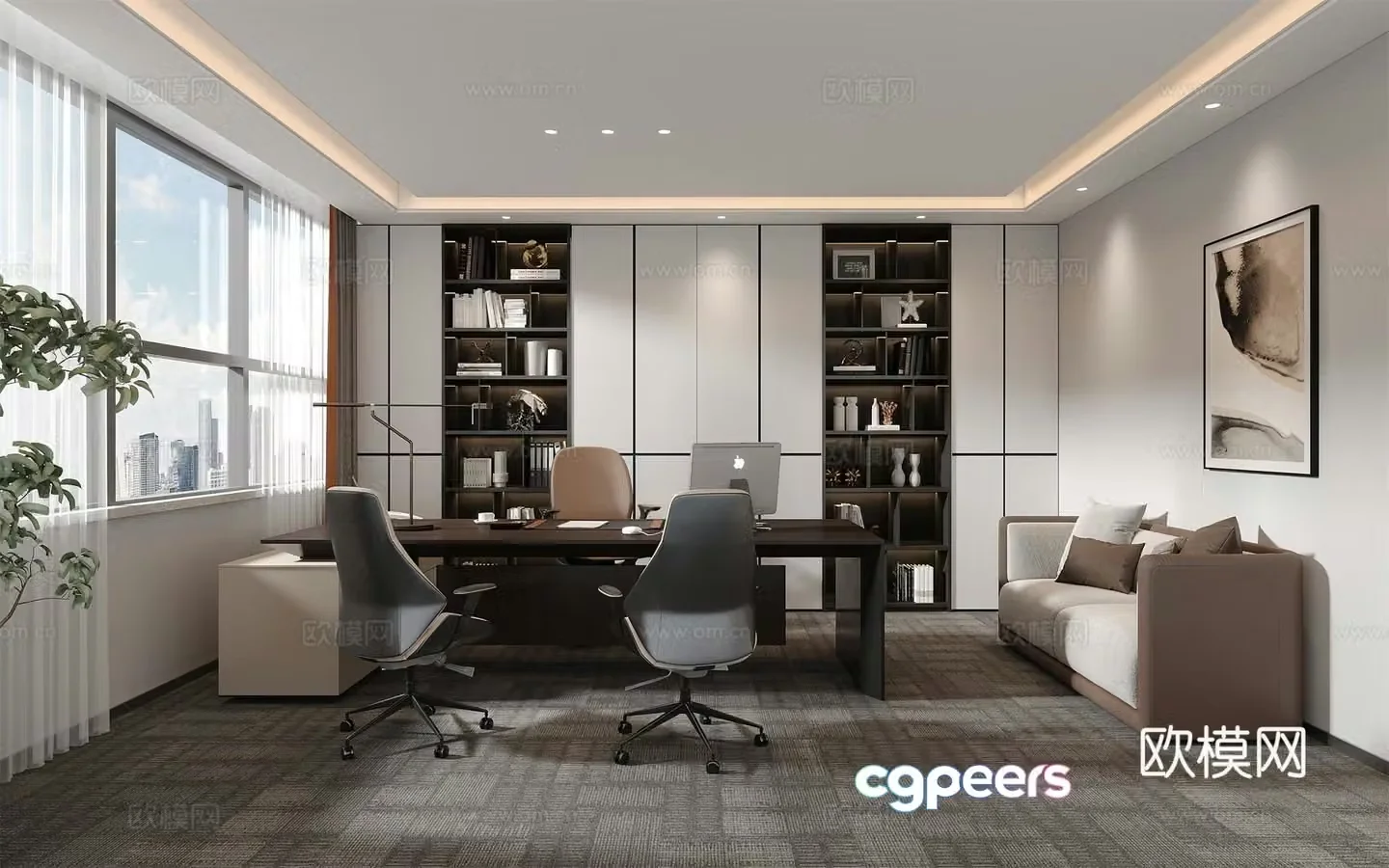 Modern Manager Office General Manager Office Design 3D Model