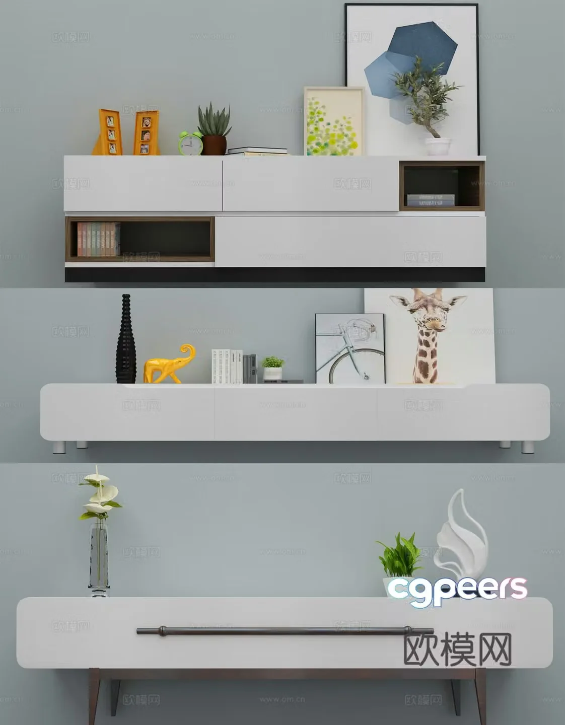 New Chinese TV cabinet 3D model