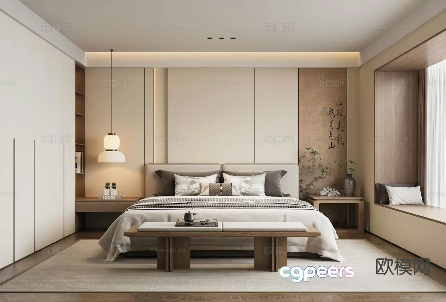 New Chinese style bedroom master bedroom 3D model