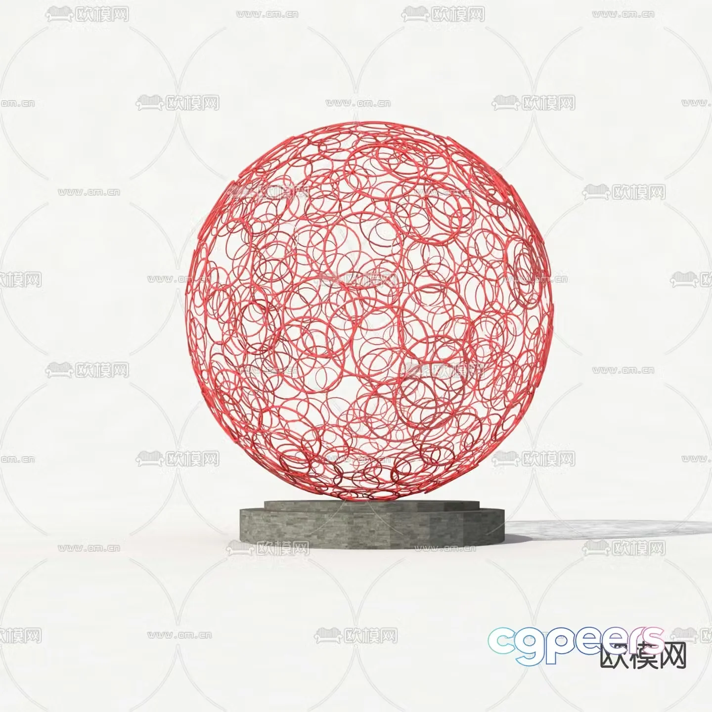 Modern urban sculpture sketch 3D model